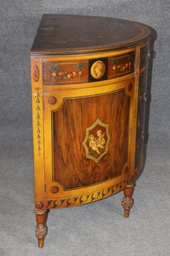 1930's Adams Style Paint Decorated Demilune Commode