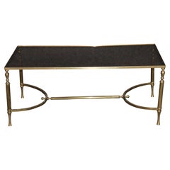 1960's Smoke Glass Maison Jansen Style Brass Coffee Table
