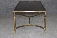 1960's Smoke Glass Maison Jansen Style Brass Coffee Table