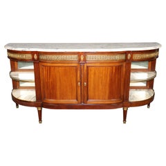 Sideboard aus dem 19. Jahrhundert im französischen Louis-XVI-Stil mit Marmorplatte und Bronzebeschlägen