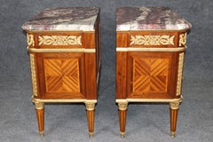 Pair Paul Sormani Antique Louis XVI Style Ormolu Mounted Commodes