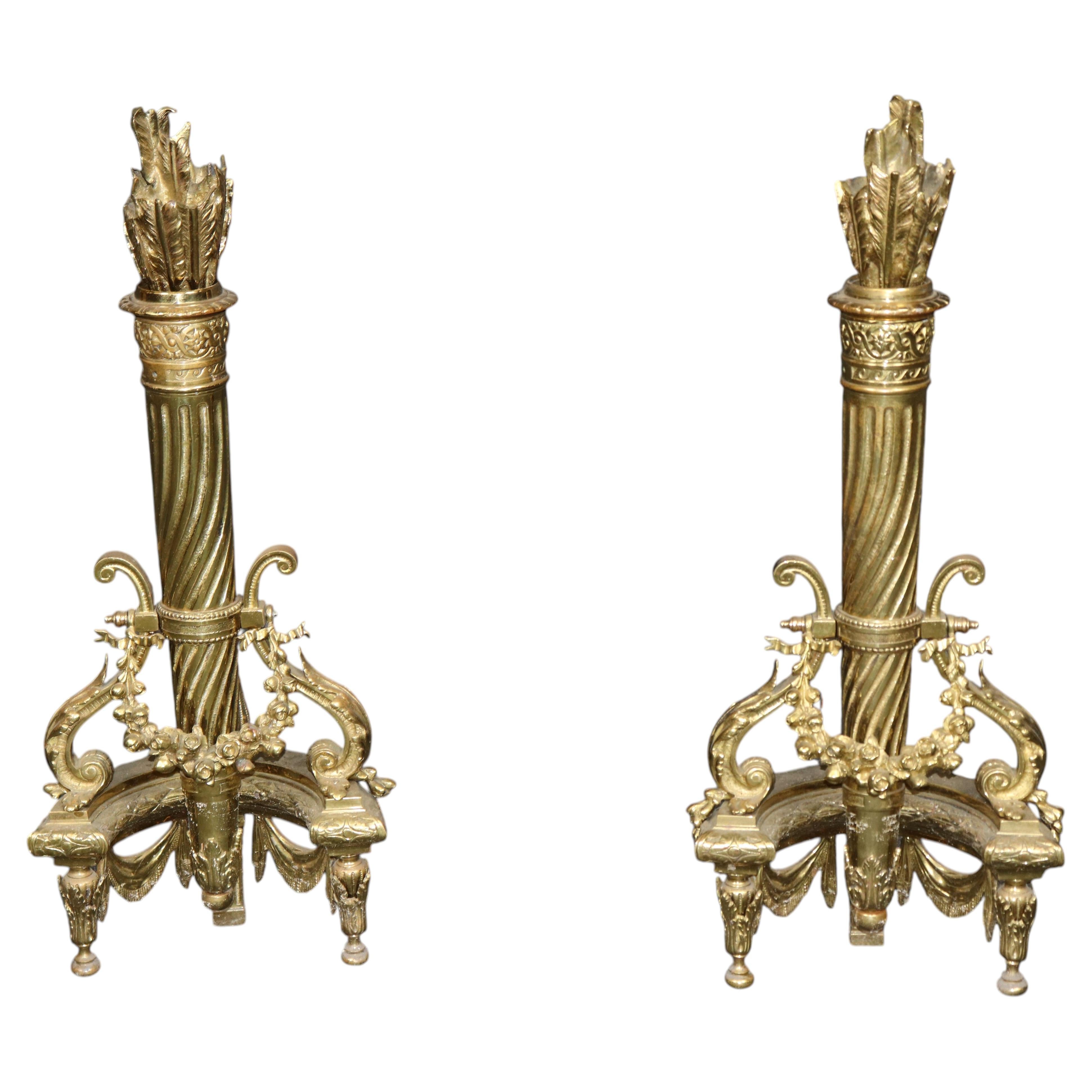 What are brass andirons used for?
