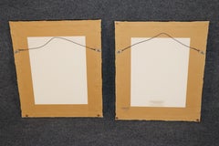 Pair 20th C Frames French Lithographs of Porcelain Vases