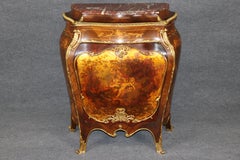 19th c French Louis XV Style Ormolu Mounted Marble Top Cabinet by Drouard