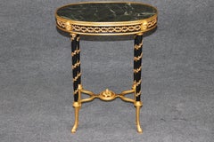 French Louis XV Style Ormolu and Marble Top Side Table in Manner Weisweiller