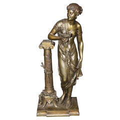 19th C French Neoclassical Figural Bronze Signed By Dumaige