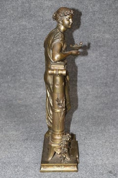 19th C French Neoclassical Figural Bronze Signed By Dumaige