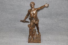 Antique French Bronze Titled Le Devoir Civique, After Eugene Marioton.