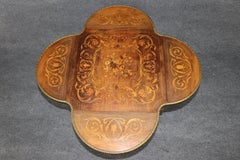19th c Edwardian Flip Top Napkin Ebonized CardTable