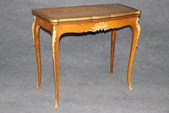 French Louis XV Parquetry and Bronze Ormolu Mounted Game Table by Francois Linke