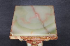 19th c French Onyx and French Empire Champleve Pedestal