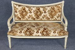 Antique French Louis XVI Style Distressed Painted Settee