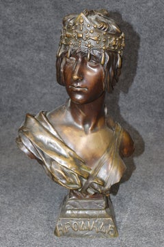 Buste antique français en bronze de style Art nouveau « Hérodiade », signé George Charles Coudry