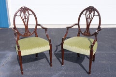 12 Adams Style Carved Mahogany Dining Chairs C. 1960's
