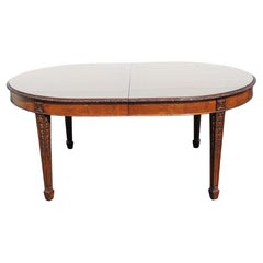 Adams Style Carved Mahogany Dining Table with leaves