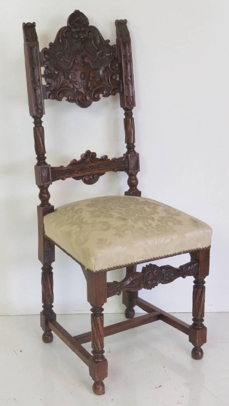 Eight 19th Century Carved Dining Chairs 4