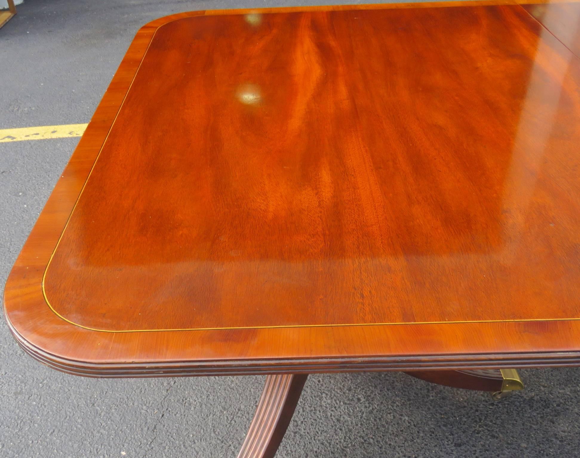 20th Century Baker Banded Pedestal Dining Table