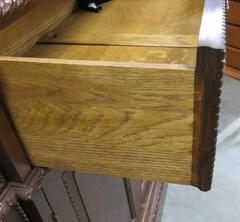 Georgian Carved Jonathan Charles Flame Mahogany Narrow China Cabinet Breakfront