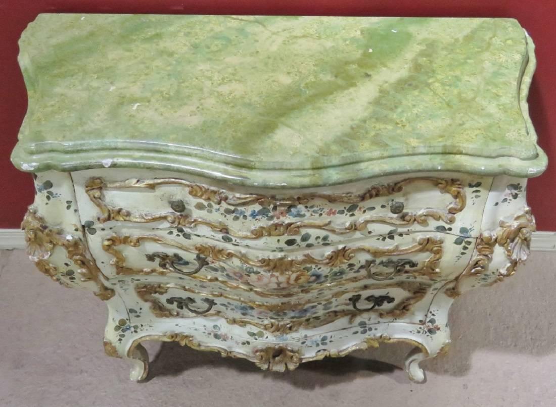 Venetian Paint Decorated Bombe Commode 2