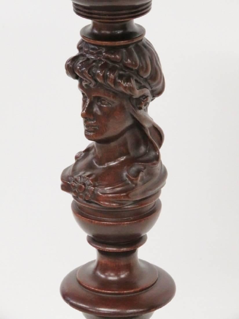 20th Century Pair of Victoria Carved Pedestals Attributed to John Jeliff