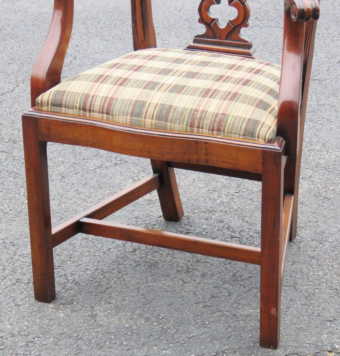 Eight Carved Upholstered Dining Chairs In Good Condition In Swedesboro, NJ