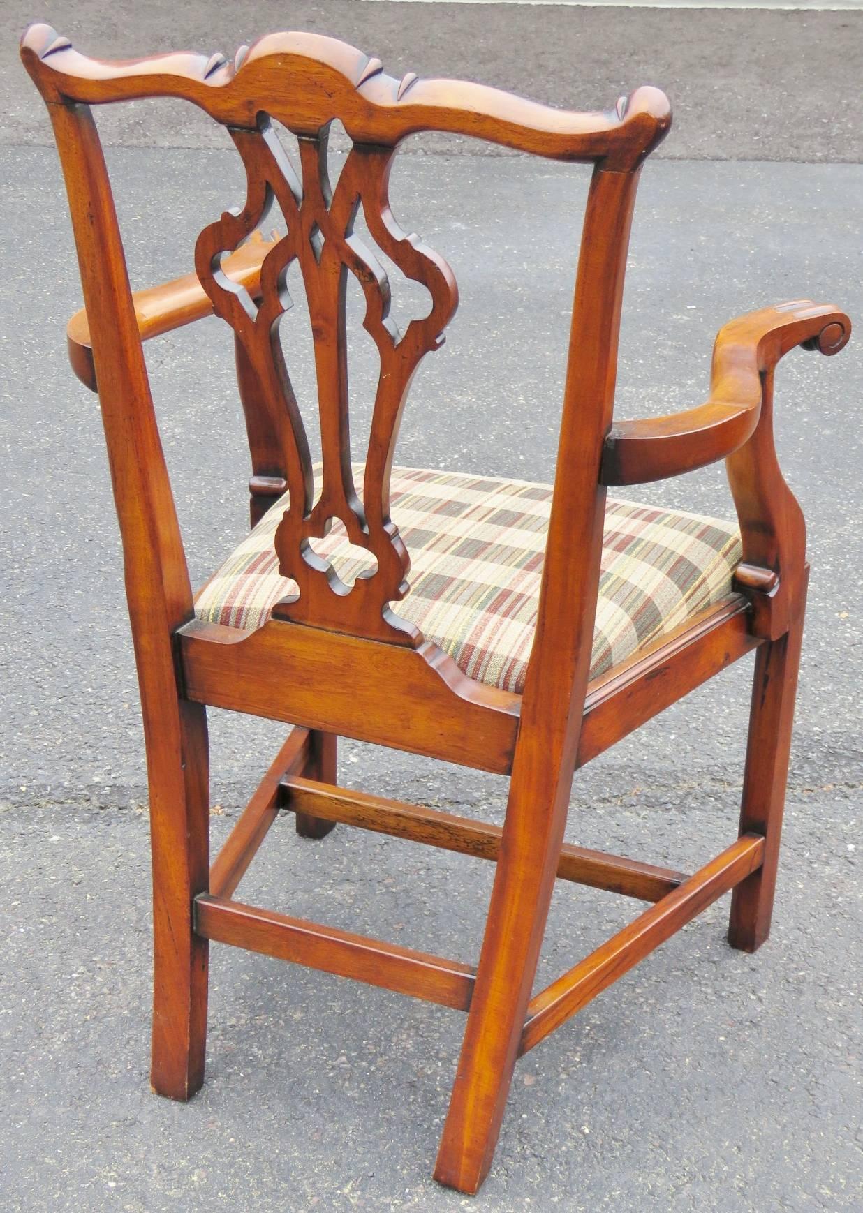 20th Century Eight Carved Upholstered Dining Chairs