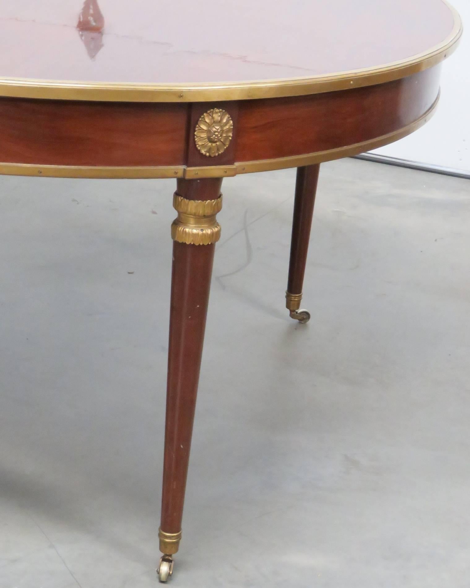 Jansen Brass Mounted Eight Legged Dining Table In Good Condition In Swedesboro, NJ