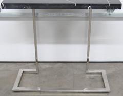 Modern Design Marble-Top Chrome Console Table