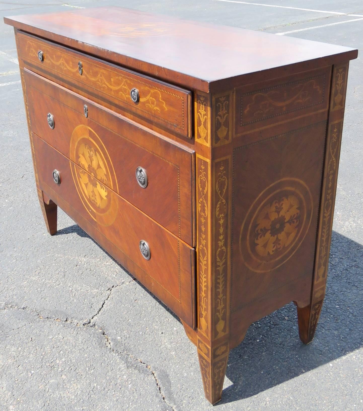 Louis XV Style Inlaid Commode 4