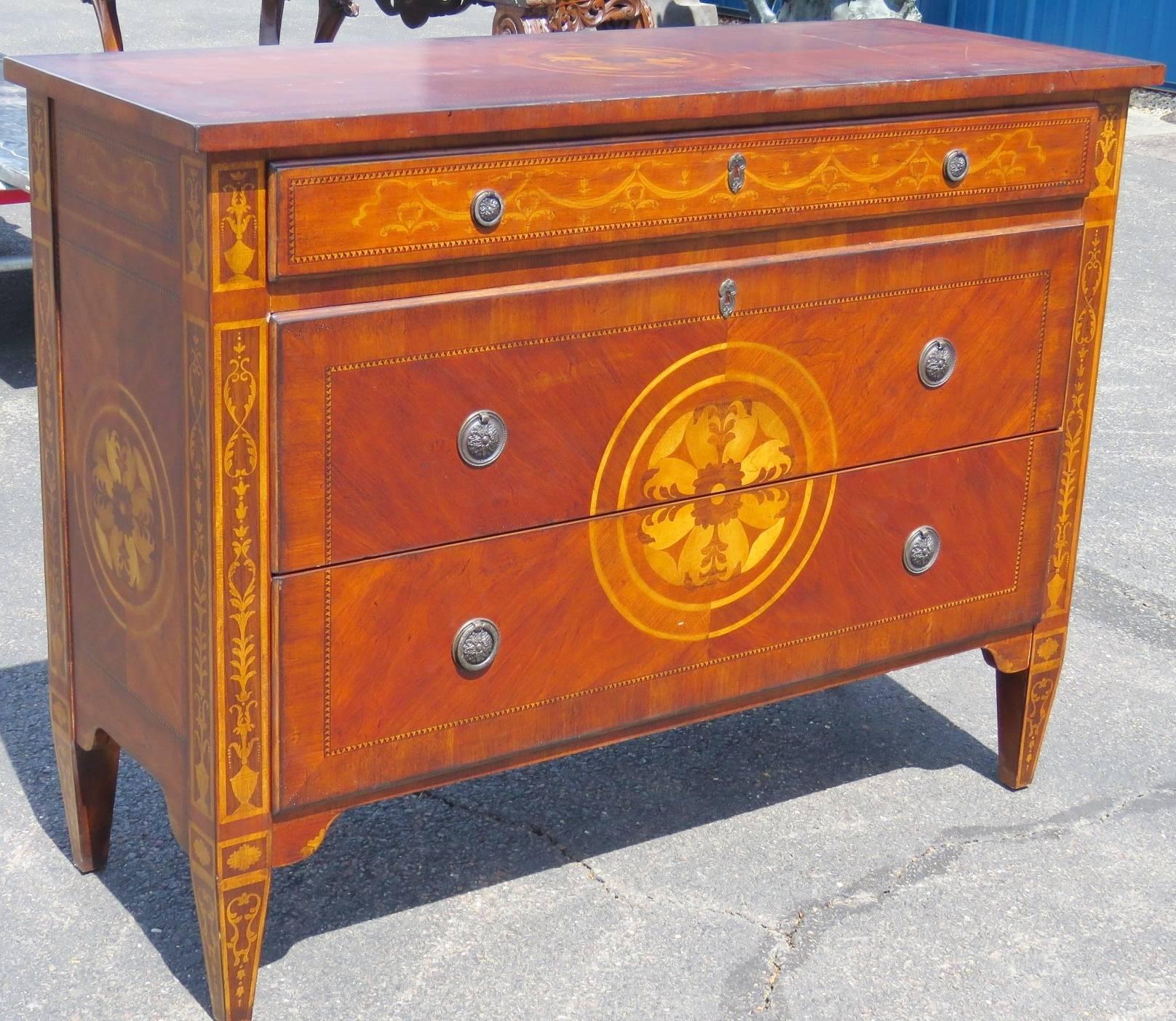 Louis XV Style Inlaid Commode 5