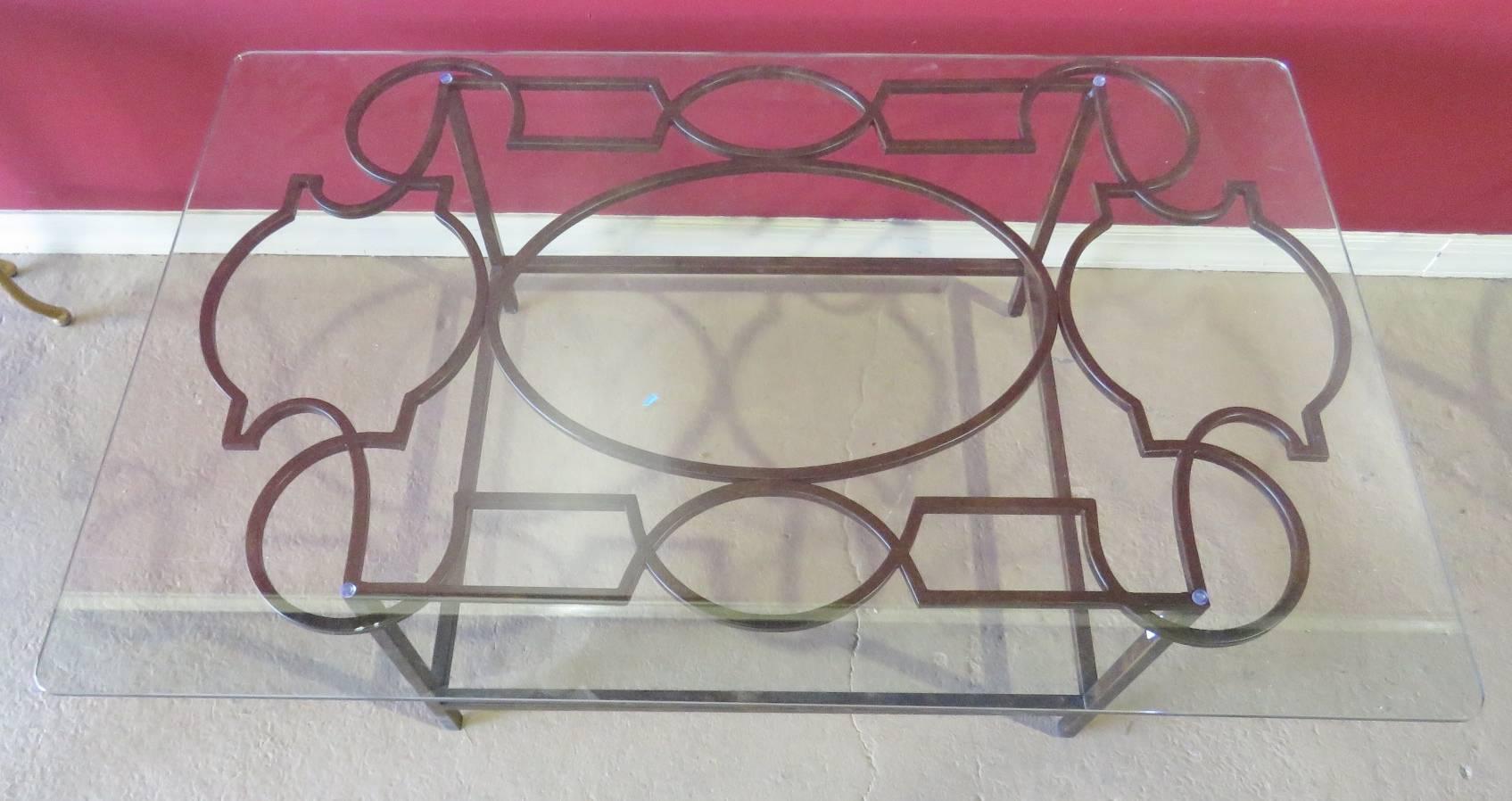 20th Century Deco Style Glass Top Coffee Table