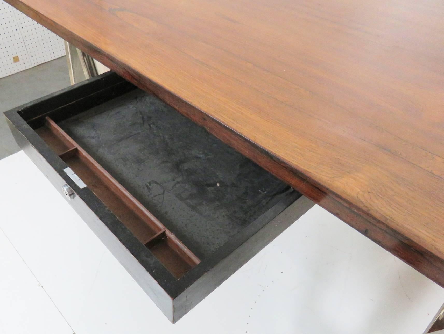 20th Century Modern Design Sawhorse Chrome Leg Desk