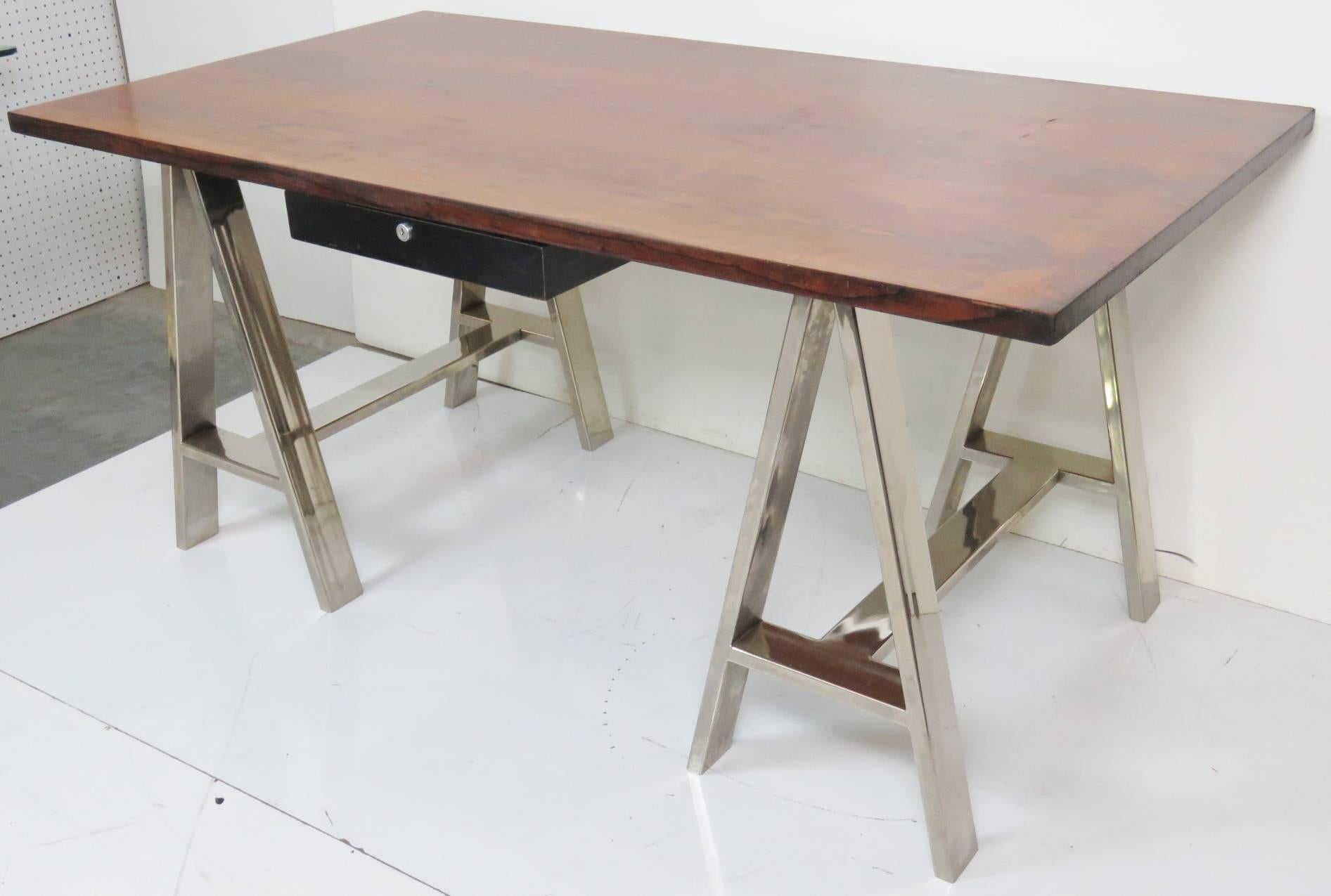 Modern Design Sawhorse Chrome Leg Desk 1