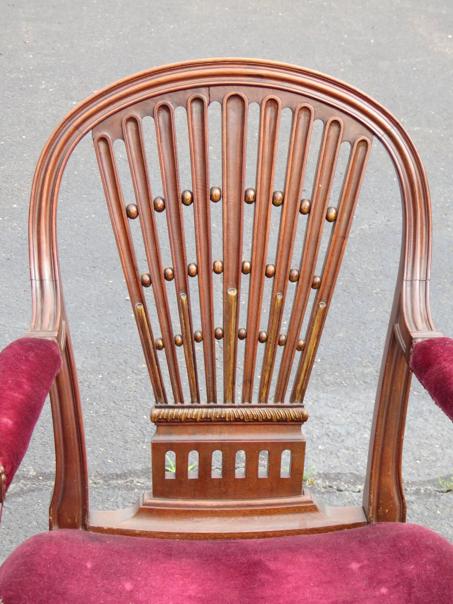 20th Century 12 Jansen Directoire Style Carved Walnut Dining Chairs