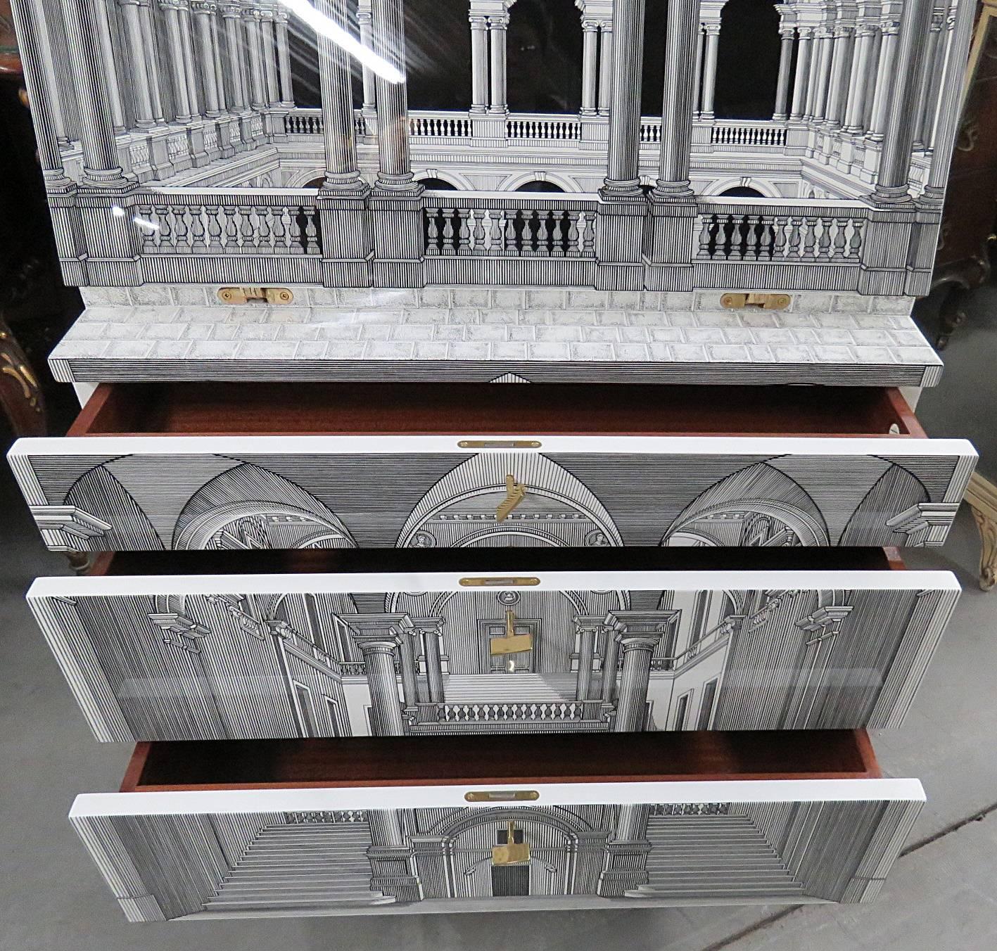 Mid-Century Modern Fornasetti Secretary Desk