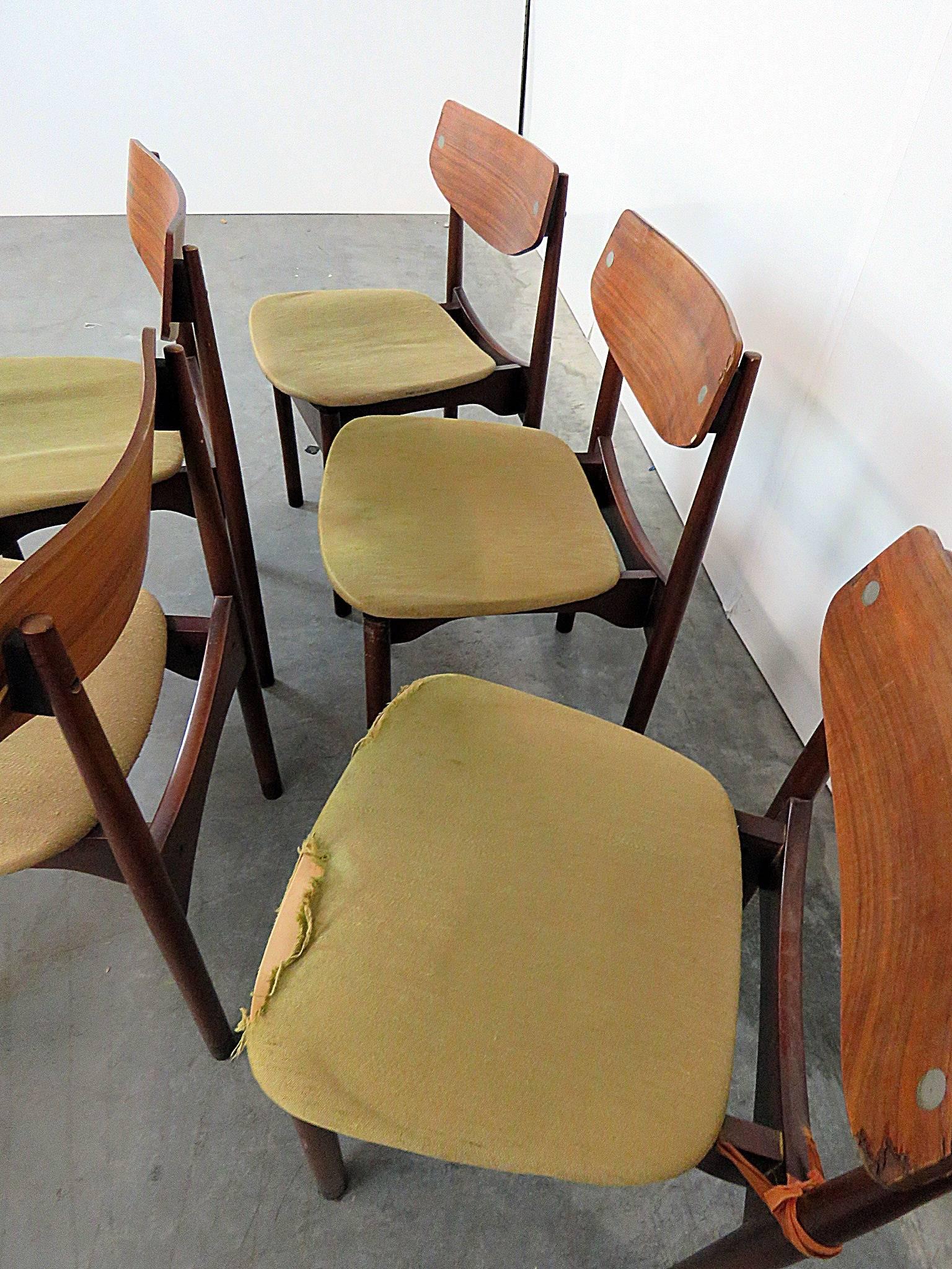 American Six Danish Style Dining Side Chairs