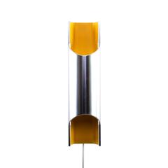 Pandean Sconce by Bent Karlby in 1970, Attractive Yellow and Aluminum Wall Lamp 3