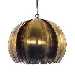 Type 6404 Pendant by Holm Sorensen, 1960s Eclectic Brass Lamp in Very Condition