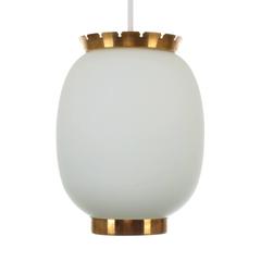 Danish Mid-Century Modern Lighting Design Opal Glass Lamp by Bent Karlby, 1940s