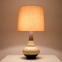 Large Stoneware Table Lamp by Søholm, Denmark, 1960s. Danish Pottery Table Lamp