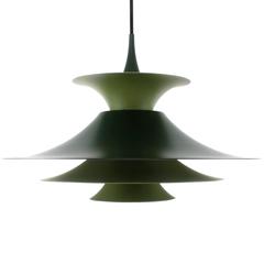 Radius Pendant by Fog & Morup, 1977, Gorgeous Large Two-Toned Green Light