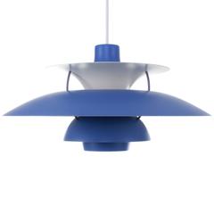 Vintage Blue PH 5 Pendant by Poul Henningsen, Louis Poulsen, Danish Design Light