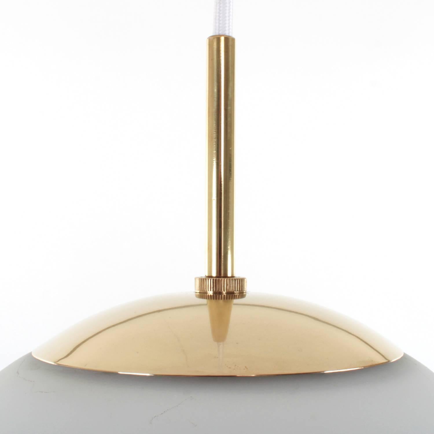 20th Century Peanut by Bent Karlby, 1946, Lyfa, Very Attractive Large Opal and Brass Pendant