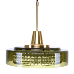 Orrefors Pendant by Lyfa/Orrefors, 1960s, Rare Magnificent Scandinavian Light