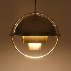 Multi-Lite Brass Pendant by Louis Weisdorf for Lyfa in 1974, Vintage Edition!