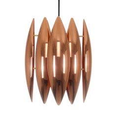 Kastor, Copper Pendant by Jo Hammerborg, Fog & Mørup, 1969. Danish Vintage Lamp