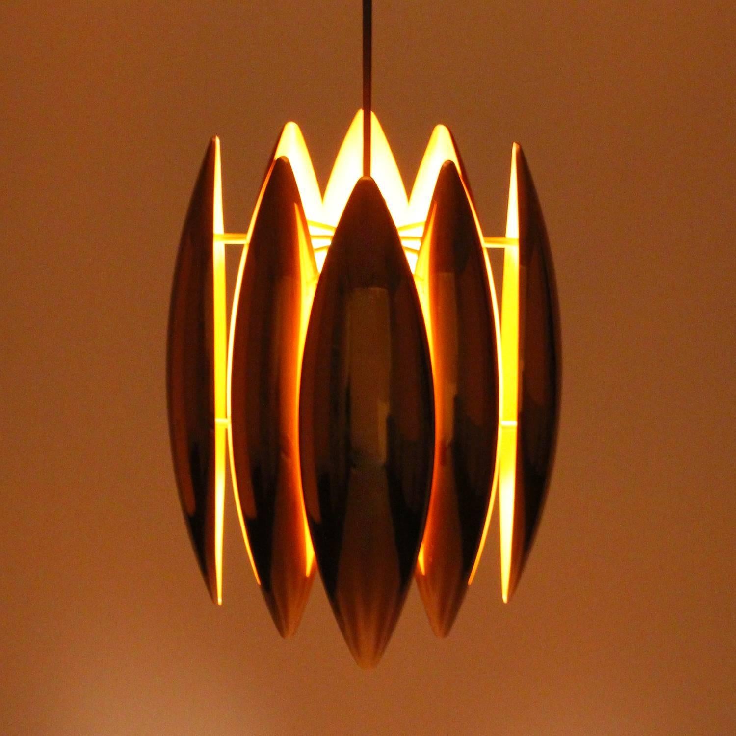 Kastor, Copper Pendant by Jo Hammerborg, Fog & Mørup, 1969. Danish Vintage Lamp 1