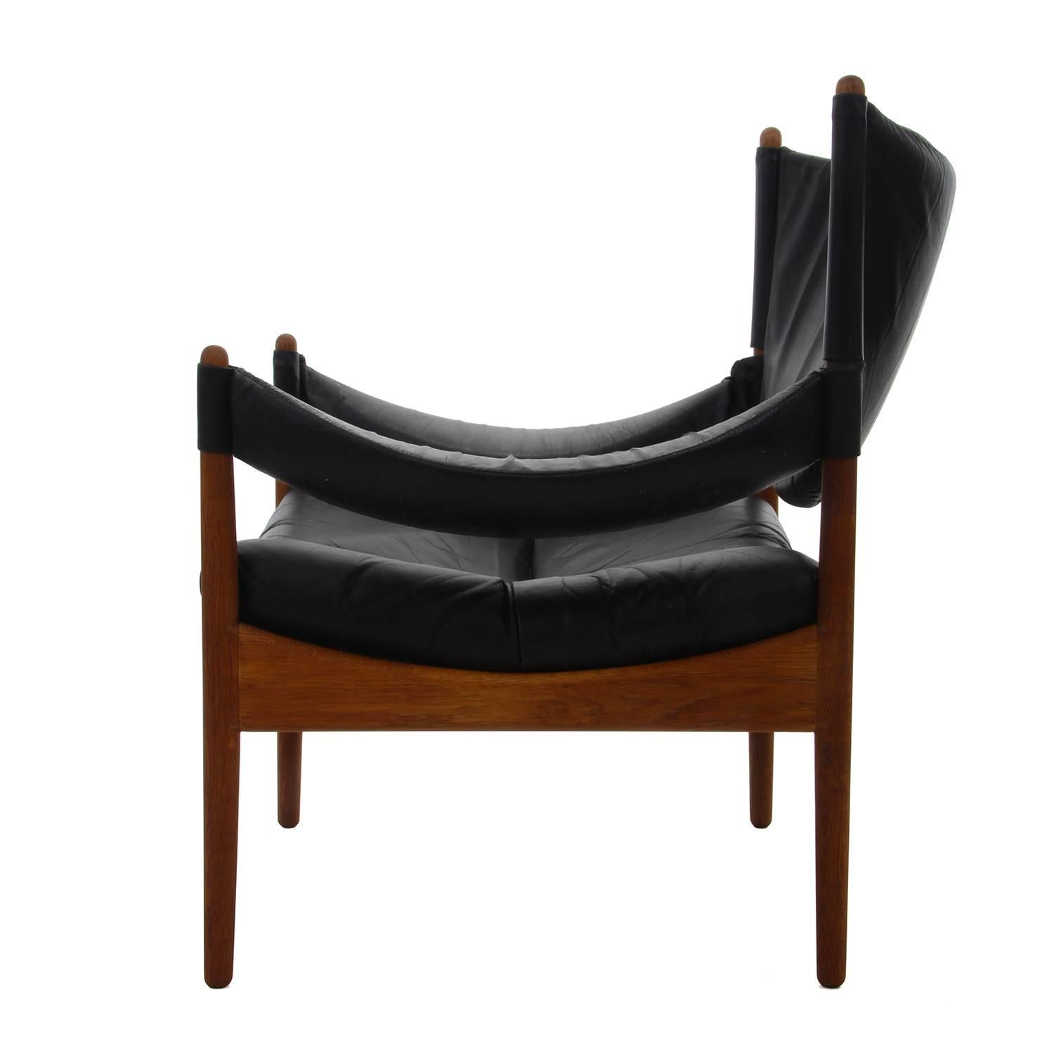 Oiled Modus Easy Chair by Kristian Vedel, Soren Willadsen, 1963, Danish Vintage Chair For Sale