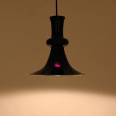 Etude 2, Aubergine Blown Glass Pendant by Michael Bang, 1978, Holmegaard