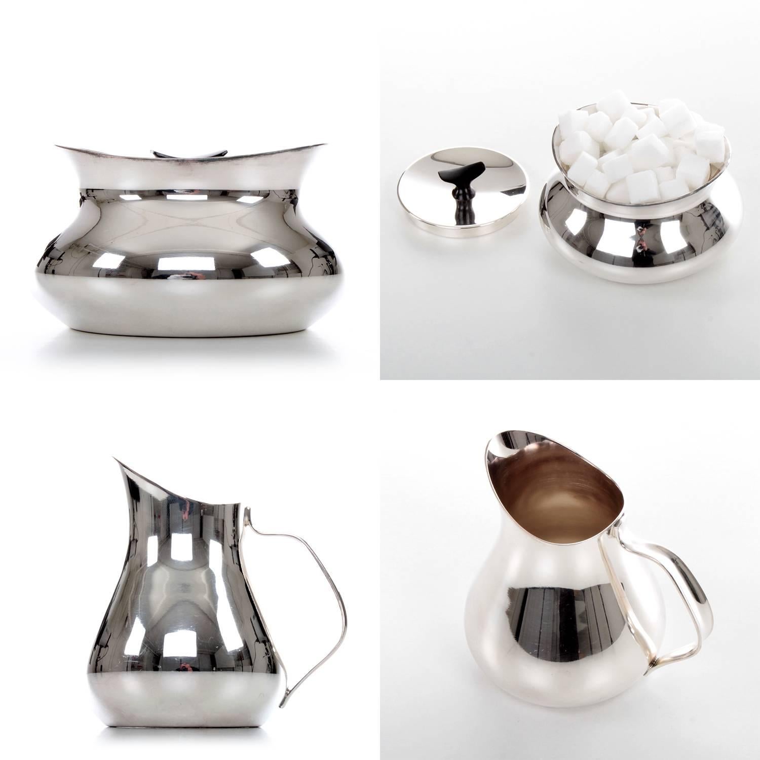 Mid-Century Modern Coffee Set by Hans Bunde, Cohr, 1950s, Set of Creamer, Sugar Bowl and Coffee Pot